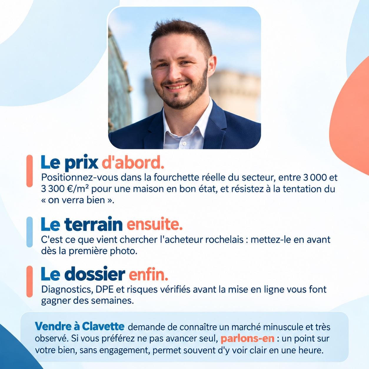 Infographie : les étapes pour vendre sa maison à Clavette